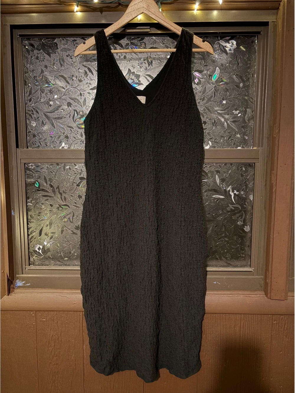 Textured Black Skin-tight Dress - a new day